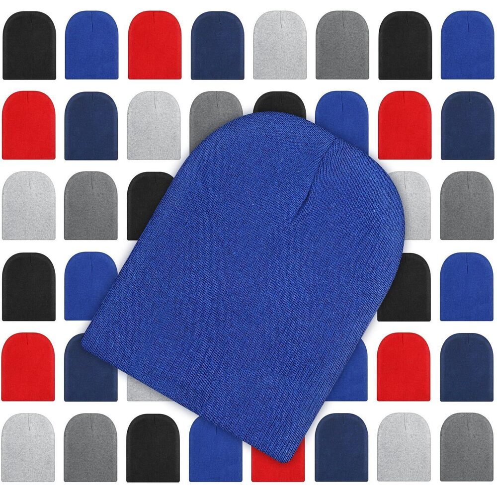 8694 48 Pcs Winter Beanies Bulk Beanie Hats Warm Knitted Cuffed Skull Cap